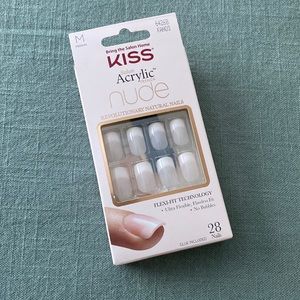 KISS salon acrylic French nude glue on nails